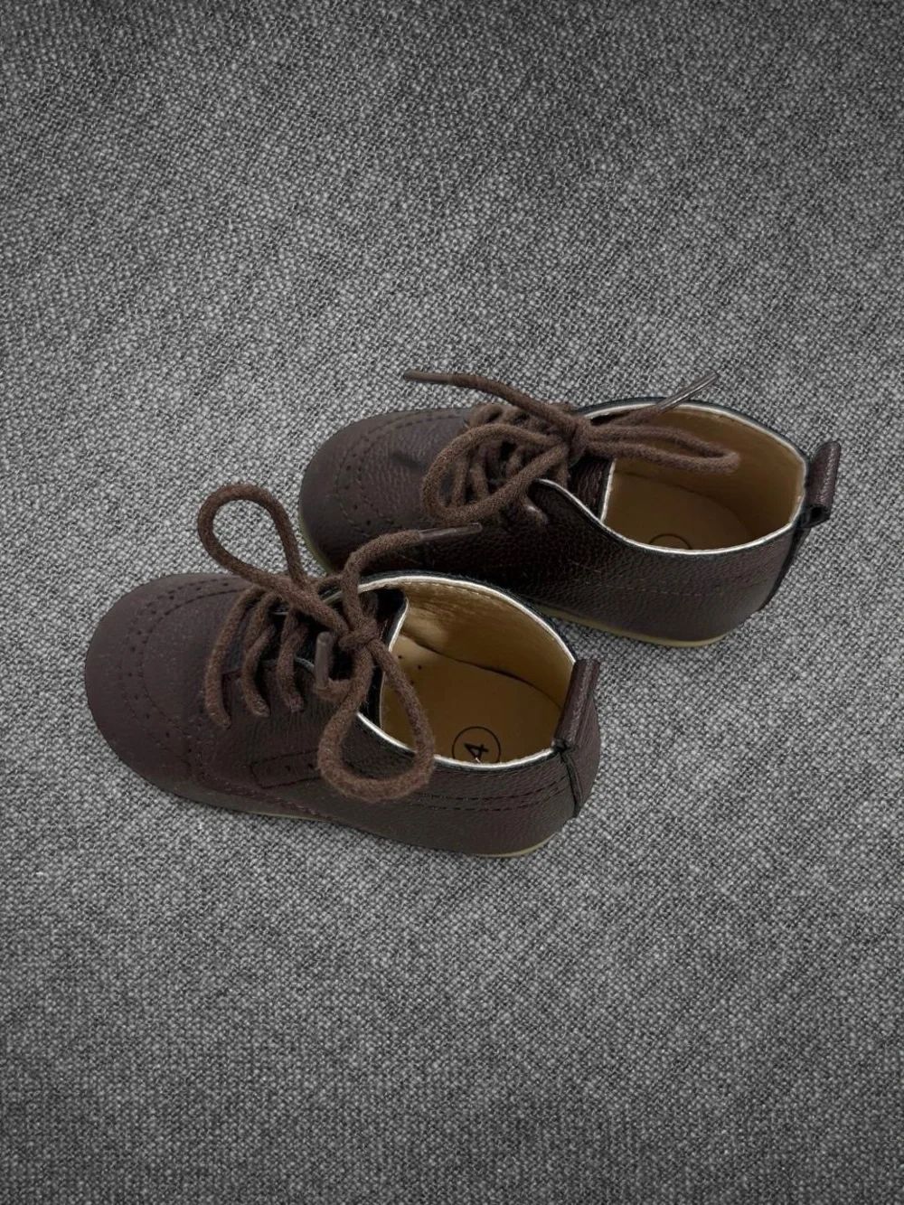 Toddler Brown Lace-Up Dress Boots Size 4 Classic Formal Shoes